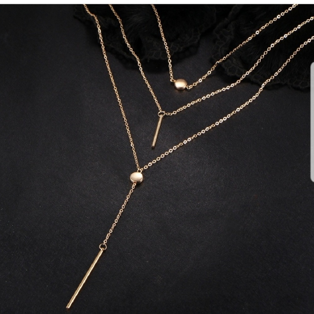 Multilayer Long Golden necklace - Picture 5 of 5